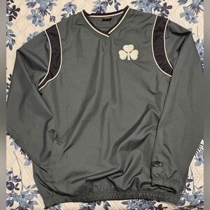 Rawlings Shamrock Pullover Windbreaker Green St Patrick’s Golf Jacket Size M